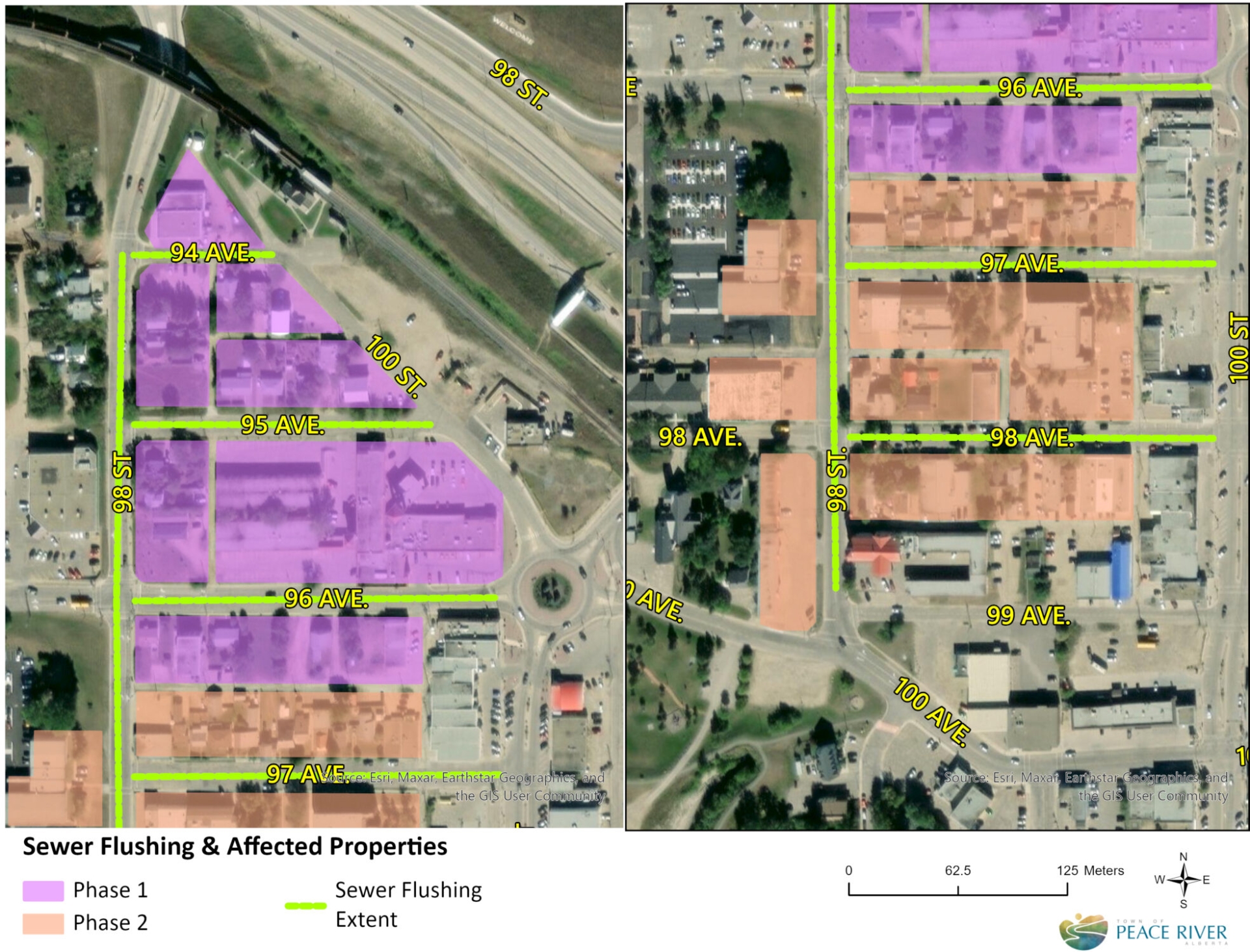 sewer flushing map